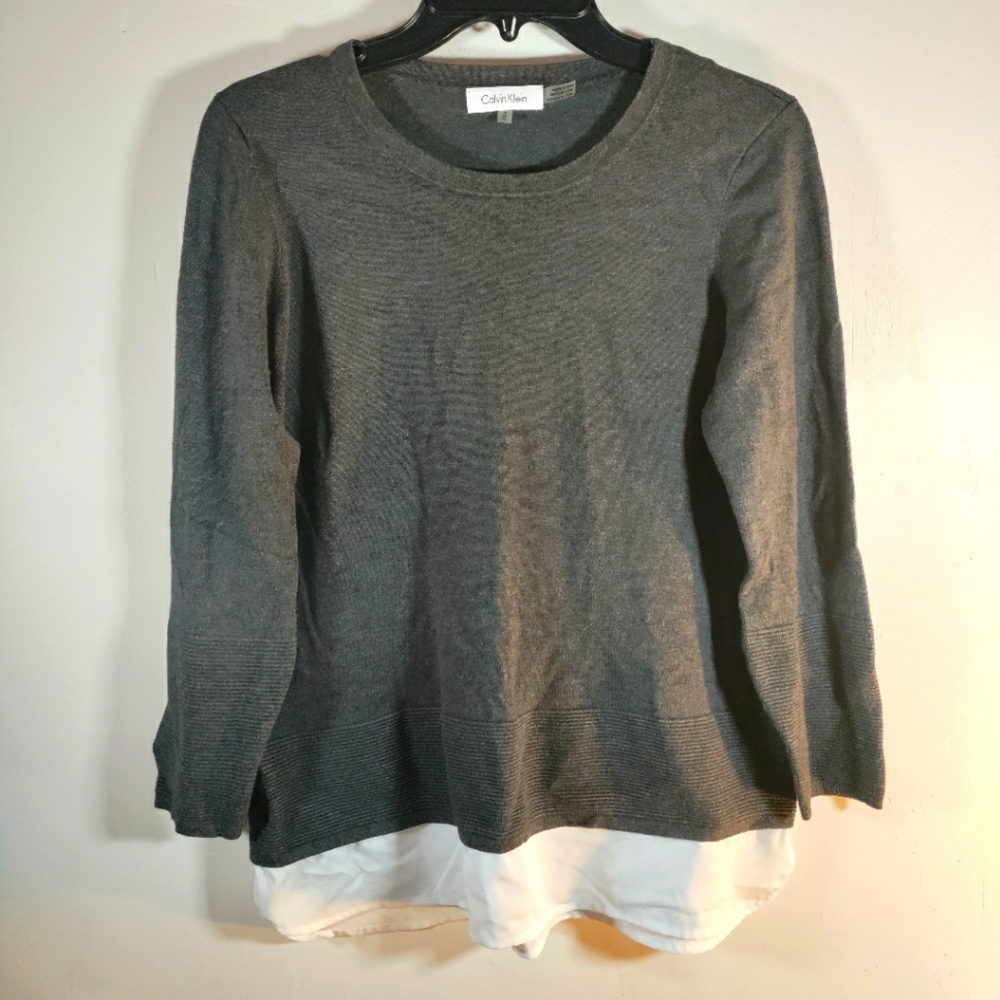 Calvin Klein Gray Sweater with Under Layer
